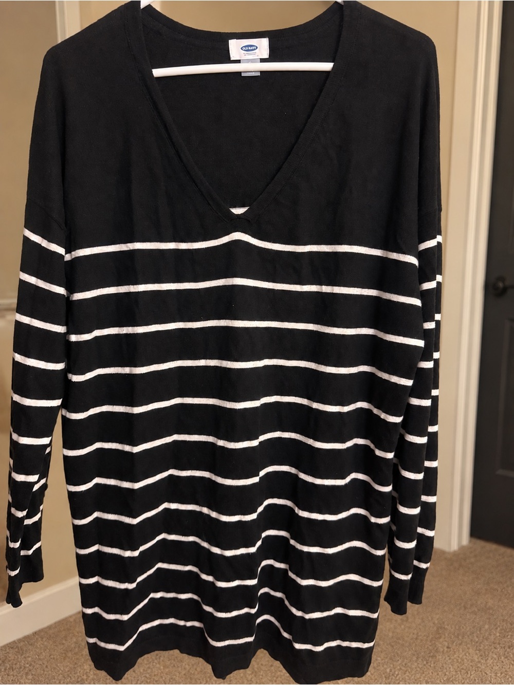 Old Navy Oversized Tunic Shirt Sweater V-Neck Top